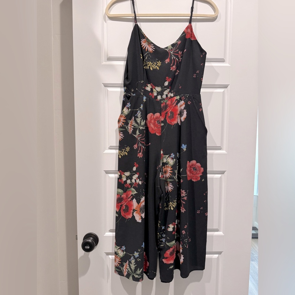 Alison Joy Wide Leg Cropped Floral Jumpsuit